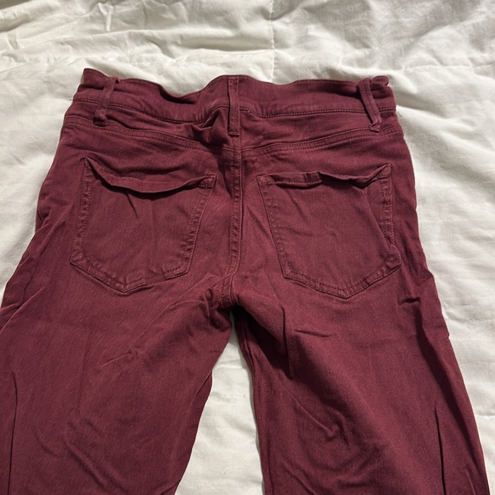 Express - Maroon Mid Rise Stretch Jeggings - 2R - Picture 4 of 6